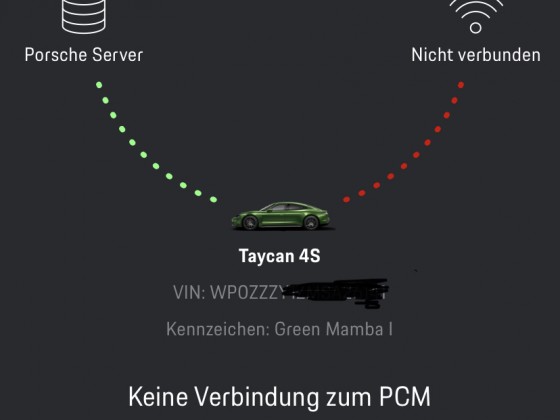 Porsche Connect App Verbindungsstatus